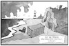 Cartoon: Container in der Nordsee (small) by Kostas Koufogiorgos tagged karikatur,koufogiorgos,illustration,cartoon,nordsee,container,frachter,treibgut,meer,küste,strand