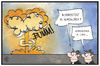 Cartoon: Crash in Fernost (small) by Kostas Koufogiorgos tagged karikatur,koufogiorgos,cartoon,illustration,nordkorea,china,börse,crash,explosion,bombe,erschütterung,wirtschaft,märkte
