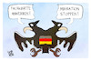 Cartoon: Der doppelköpfige Adler (small) by Kostas Koufogiorgos tagged karikatur,koufogiorgos,bundesadler,doppelköpfig,migration,zuwanderung,fachkräfte