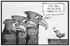 Cartoon: Deutsche Tornados (small) by Kostas Koufogiorgos tagged karikatur,koufogiorgos,illustration,cartoon,adler,vogel,piepmatz,tornado,deutschland,usa,russland,frankreich,syrien,terrorismus,bundeswehr,einsatz