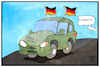 Cartoon: Deutschland - Südkorea (small) by Kostas Koufogiorgos tagged karikatur,koufogiorgos,illustration,cartoon,deutschland,südkorea,auto,autokorso,fahne,flagge,verräter,fussball,wm,weltmeisterschaft