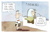 Cartoon: Deutschlandticket (small) by Kostas Koufogiorgos tagged karikatur,koufogiorgos,deutschlandticket,verspätung,bahn,gleis,vogel