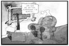 Cartoon: Die Hitzewelle dauert an (small) by Kostas Koufogiorgos tagged karikatur,koufogiorgos,illustration,cartoon,hitzewelle,michel,wetter,klima,fernsehen,nachrichten,zuschauer