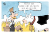 Cartoon: Dürre (small) by Kostas Koufogiorgos tagged karikatur,koufogiorgos,dürre,kuh,milch,milchpulver,trockenheit,bauer,vieh