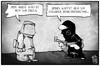 Cartoon: Ebola und der IS (small) by Kostas Koufogiorgos tagged karikatur,koufogiorgos,illustration,cartoon,menschenverstand,ebola,virus,krankheit,schutzanzug,maske,vermummung,is,terrorist,waffe,politik,terrorismus