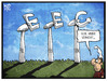 Cartoon: EEG-Reform (small) by Kostas Koufogiorgos tagged karikatur,koufogiorgos,illustration,eeg,reform,ökostrom,energiewende,windrad,umwelt,politik,michel