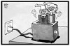 Cartoon: EEG-Umlage (small) by Kostas Koufogiorgos tagged karikatur,koufogiorgos,illustration,cartoon,eeg,umlage,strom,preis,ökostrom,michel,steuer,verbraucher,kunde