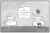 Cartoon: Einreiseregeln (small) by Kostas Koufogiorgos tagged karikatur,koufogiorgos,illustration,cartoon,einreiseregeln,fisch,wasserglas,aquarium,pandemie,besuch