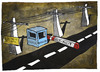 Cartoon: Elektrische Autobahn SuedLink (small) by Kostas Koufogiorgos tagged karikatur,koufogiorgos,cartoon,illustration,autobahn,stromtrasse,suedlink,energiekonzern,strom,energiewende,infrastruktur,maut,verkehr,geld,wirtschaft