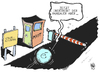 Cartoon: Energiewende (small) by Kostas Koufogiorgos tagged energie,wende,strom,autobahn,ramsauer,verkehrsminister,elektron,maut,karikatur,kostas,koufogiorgos