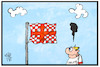 Cartoon: England-Kroatien (small) by Kostas Koufogiorgos tagged karikatur,koufogiorgos,illustration,cartoon,england,kroatien,fahne,flagge,wm,niederlage,finale,fussball,sport