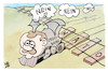 Cartoon: Erdobahn schert aus (small) by Kostas Koufogiorgos tagged karikatur,koufogiorgos,tuerkei,erdobahn,zug,nein,veto,nato,erdogan