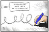 Cartoon: EU-Asylpolitik (small) by Kostas Koufogiorgos tagged karikatur,koufogiorgos,illustration,cartoon,europa,eu,asylpolitik,linie,stacheldraht,grenze,flucht,flüchtling,immigration,asyl