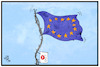 Cartoon: EU-Asylpolitik (small) by Kostas Koufogiorgos tagged karikatur,koufogiorgos,illustration,cartoon,eu,europa,fahne,flagge,asylpolitik,migration,verschärfung,stacheldraht,europäische,union,gemeinschaft