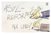 Cartoon: EU-Asylreform (small) by Kostas Koufogiorgos tagged karikatur,koufogiorgos,eu,asylreform,tunesien,stift,europa,migration,grenze