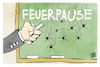 Cartoon: Feuerpause (small) by Kostas Koufogiorgos tagged karikatur,koufogiorgos,feuerpause,nahostkrieg,gaza,israel,schuss,tafel