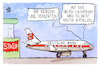 Cartoon: Flughafenstreik (small) by Kostas Koufogiorgos tagged karikatur,koufogiorgos,streik,flughafen,bahn,verdi,verspätung