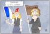 Cartoon: Frankreich hat die Wahl (small) by Kostas Koufogiorgos tagged koufogiorgos,karikatur,frankreich,marianne,marine,symbol,populismus,rechtsextremismus,demokratie