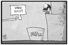 Cartoon: Fremdenfeindlichkeit (small) by Kostas Koufogiorgos tagged karikatur,koufogiorgos,illustration,cartoon,fremdenfeindlichkeit,flüchtling,neonazi,spring,rechtsextremismus,schmoelln,muell,suizid