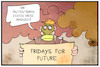 Cartoon: Fridays for Future (small) by Kostas Koufogiorgos tagged karikatur,koufogiorgos,illustration,cartoon,fridays,for,future,maske,demonstration,atemschutzmaske,umwelt,protest,klimawandel