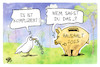 Cartoon: Frieden und Haushalt (small) by Kostas Koufogiorgos tagged karikatur,koufogiorgos,frieden,haushalt,taube,sparschwein,komplikation