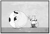 Cartoon: Fußball oder Tennis (small) by Kostas Koufogiorgos tagged karikatur,koufogiorgos,illustration,cartoon,tennis,fussball,ball,anstreichen,wechsel,fan,kerber,wimbledon,sieg,wm,sport,michel