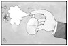 Cartoon: Giftige Eier (small) by Kostas Koufogiorgos tagged karikatur,koufogiorgos,illustration,cartoon,eier,skandal,fipronil,lebensmittel,ei,spray,insekt,insektizid,gift