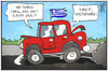 Cartoon: Griechenland fährt links (small) by Kostas Koufogiorgos tagged karikatur,koufogiorgos,illustration,cartoon,griechenland,regierung,geisterfahrer,auto,europa,tsipras,politik,syriza