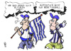 Cartoon: Griechenland und Europa (small) by Kostas Koufogiorgos tagged griechenland,fussball,wahl,neuwahl,parlament,em,europa,euro,meisterschaft,schulden,krise,währung,politik,sport,karikatur,kostas,koufogiorgos