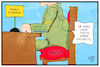 Cartoon: Grüne Klimaziele (small) by Kostas Koufogiorgos tagged karikatur,koufogiorgos,illustration,cartoon,gruene,klima,position,klimaziel,jamaika,sondierung,verhandlung,weich,aufweichen,kissen,macht