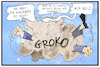Cartoon: Grundrente (small) by Kostas Koufogiorgos tagged karikatur,koufogiorgos,illustration,cartoon,grundrente,maut,groko,regierung,koalition,streit,cdu,spd