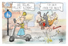 Cartoon: Helmpflicht (small) by Kostas Koufogiorgos tagged karikatur,koufogiorgos,helmpflicht,scooter,fußgänger,straßenverkehr,rücksicht