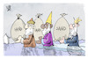 Cartoon: Hochwasser (small) by Kostas Koufogiorgos tagged karikatur,koufogiorgos,sandsack,dreikönistag,hochwasser,flut,geschenk,könig