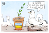 Cartoon: Hoffen auf Frieden (small) by Kostas Koufogiorgos tagged karikatur,koufogiorgos,friedenstaube,zweig,pflänzchen,frieden,hoffnung