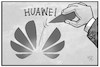 Cartoon: Huawei (small) by Kostas Koufogiorgos tagged karikatur,koufogiorgos,illustration,cartoon,huawei,handy,smartphone,trump,usa,technik