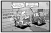 Cartoon: Illegale Autorennen (small) by Kostas Koufogiorgos tagged karikatur,koufogiorgos,illustration,cartoon,autorennen,illegal,raser,schallmauer,gesetz,strafe,geschwindigkeit,auto