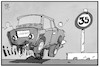 Cartoon: Inzidenz 35 (small) by Kostas Koufogiorgos tagged karikatur,koufogiorgos,illustration,cartoon,inzidenz,35,auto,tempolimit,bremsen,pandemie,corona,lockerungen