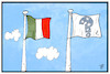 Cartoon: Italien nach der Wahl (small) by Kostas Koufogiorgos tagged karikatur,koufogiorgos,illustration,cartoon,italien,fahne,flagge,fünf,sterne,wahl,europa