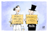 Cartoon: Justitia vs. Politiker (small) by Kostas Koufogiorgos tagged karikatur,koufogiorgos,signa,benko,justitia,politik,bürgergeld,streichen,bestrafen