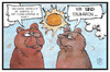 Cartoon: Klimakonferenz (small) by Kostas Koufogiorgos tagged karikatur,koufogiorgos,illustration,cartoon,klima,konferenz,eisbär,braunbär,wetter,erderwärmung,co2,hitze,umwelt