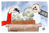 Cartoon: Koalitionsschach (small) by Kostas Koufogiorgos tagged karikatur,koufogiorgos,koalition,verhandlung,schach,geldsack