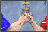Cartoon: Krisentreffen Ukraine (small) by Kostas Koufogiorgos tagged karikatur,koufogiorgos,illustration,cartoon,eu,russland,ukraine,konflikt,krieg,kraft,politik,treffen,vergleich