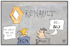 Cartoon: LCA-Renault (small) by Kostas Koufogiorgos tagged karikatur,koufogiorgos,illustration,cartoon,lca,renault,automobil,fusion,chrysler,fiat,nissan,logo,wirtschaft