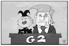 Cartoon: Lieber G2 als G7 (small) by Kostas Koufogiorgos tagged karikatur koufogiorgos illustration cartoon g2 g7 singapur kim jong un trump usa nordkorea treffen diplomatie
