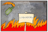 Cartoon: Londonderry (small) by Kostas Koufogiorgos tagged karikatur,koufogiorgos,illustration,cartoon,londonberry,brexit,irland,nordirland,konflikt,brandsatz,terrorismus,feuer