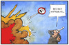 Cartoon: Maut-Streit (small) by Kostas Koufogiorgos tagged karikatur,koufogiorgos,illustration,cartoon,waffenruhe,konflikt,pkw,maut,regierung,streit,explosion,michel,deutschland,politik