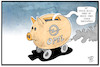 Cartoon: Opel (small) by Kostas Koufogiorgos tagged karikatur,koufogiorgos,illustration,cartoon,opel,gewinn,sparschwein,automobilindustrie,autobauer
