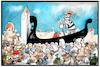 Cartoon: Overtourism (small) by Kostas Koufogiorgos tagged karikatur,koufogiorgos,illustration,cartoon,overtourism,tourismus,venedig,italien,gondel,selfie,touristen,masse,flut,menschen,urlaub,reise