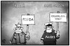 Cartoon: PEGIDA-Absage (small) by Kostas Koufogiorgos tagged karikatur,koufogiorgos,illustration,cartoon,pegida,polizei,demonstration,versammlungsverbot,grundrecht,einschränkung,falsch,fehler
