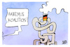 Cartoon: Regierungskoalition (small) by Kostas Koufogiorgos tagged karikatur,koufogiorgos,regierungskoalition,rauch,labyrinth,weg,habemus